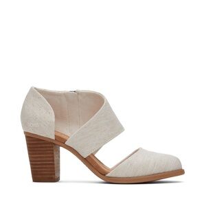 Toms Milan Closed Toe Heel Cream - LIKE NEW